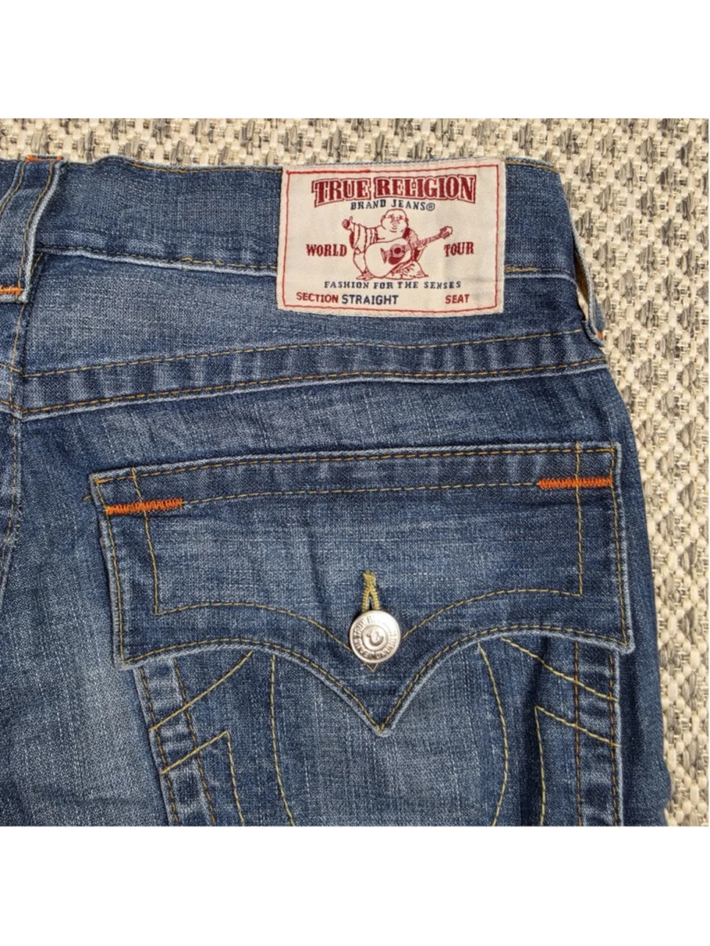 True Religion Ricky Straight Flap Pocket Jeans Men’s Medium Wash (Size 34)